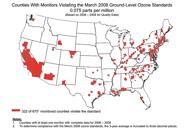 epa map ground-level ozone