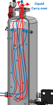 separator experiencing carryover
